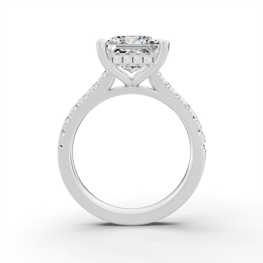 Bridal Cathedral Hidden Halo Dia on Shank PG45 - Center Princess Cut