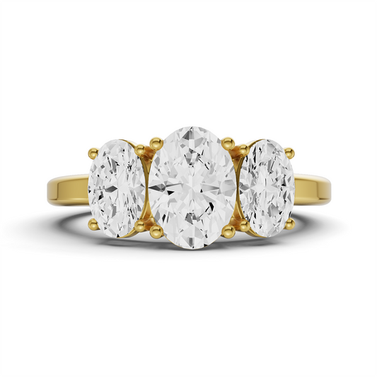 LG Oval 3 Stone Basket Setting Ring