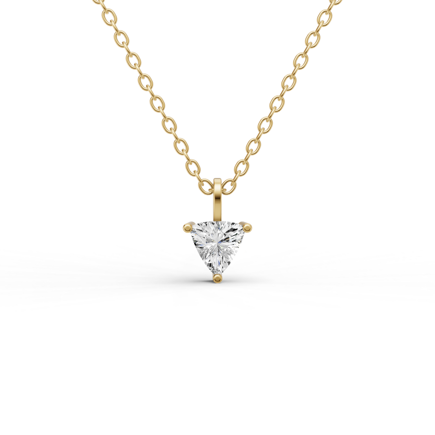 Lab Grown Trillion Shape Diamond Solitaire Pendant with Bail