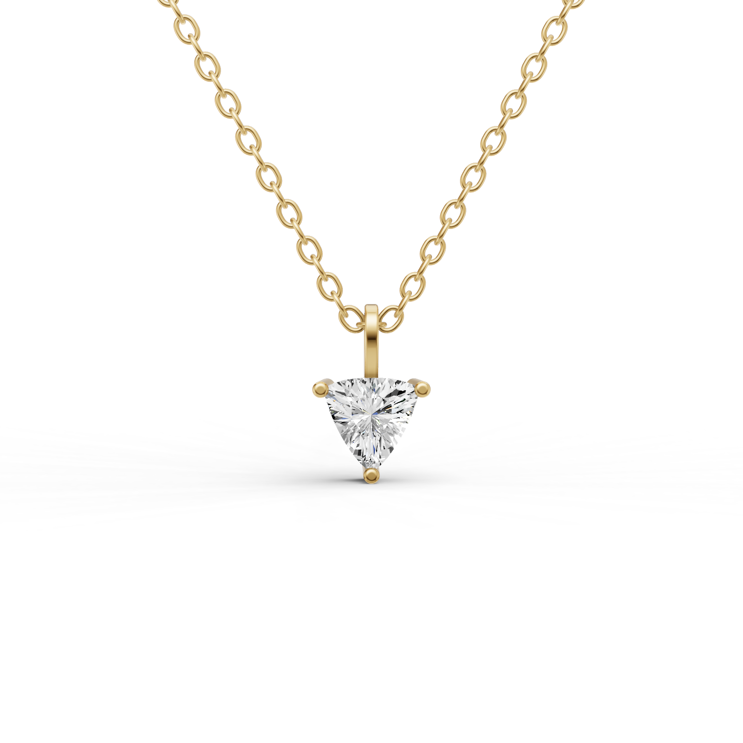 Lab Grown Trillion Shape Diamond Solitaire Pendant with Bail