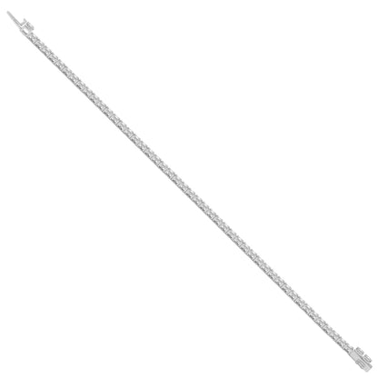 W Lab-Grown Diamond 4-Prong Setting Straight-Line Tennis Bracelet in 14K White Gold