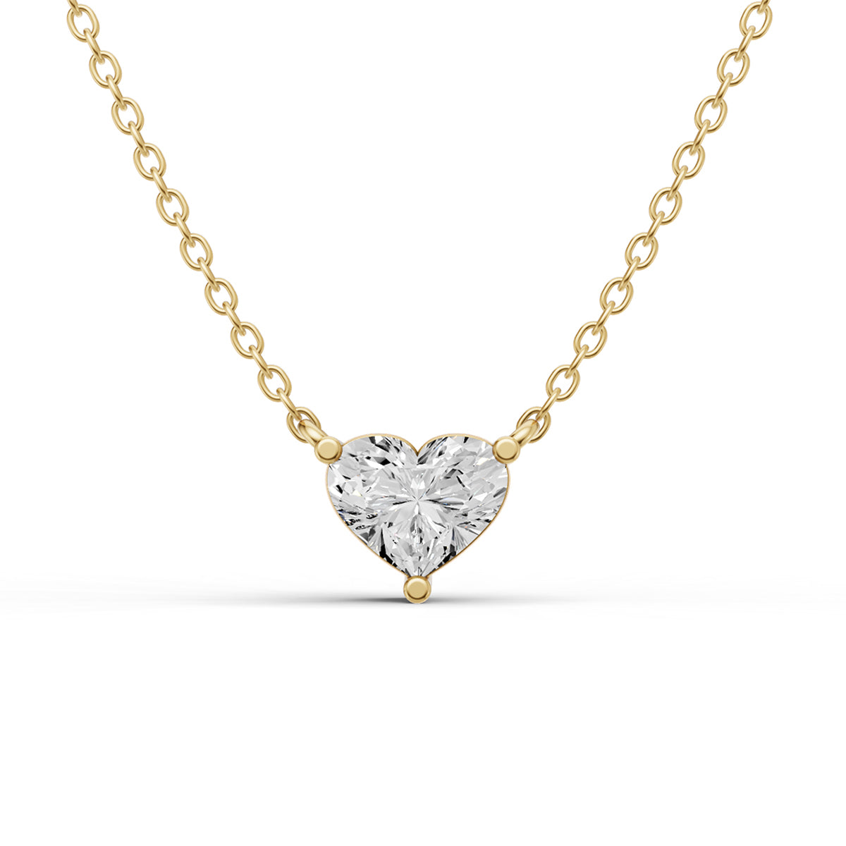Lab Grown Floating Heart Shape Diamond Solitaire Pendant