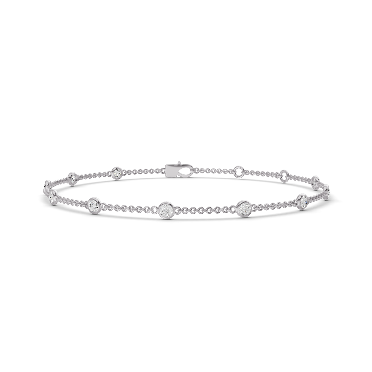 Round Diamond Station Bracelet