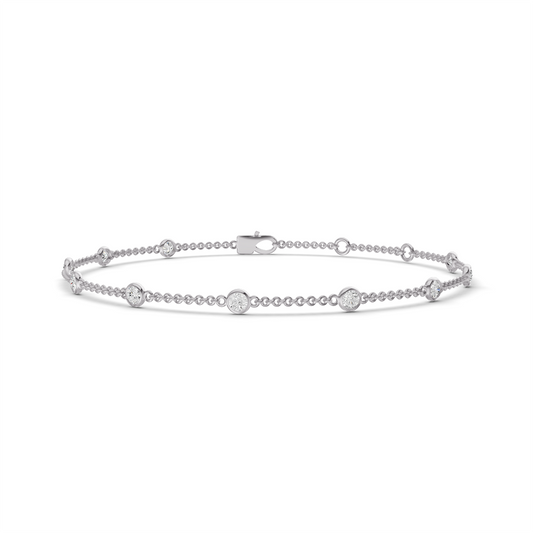 Round Diamond Station Bracelet