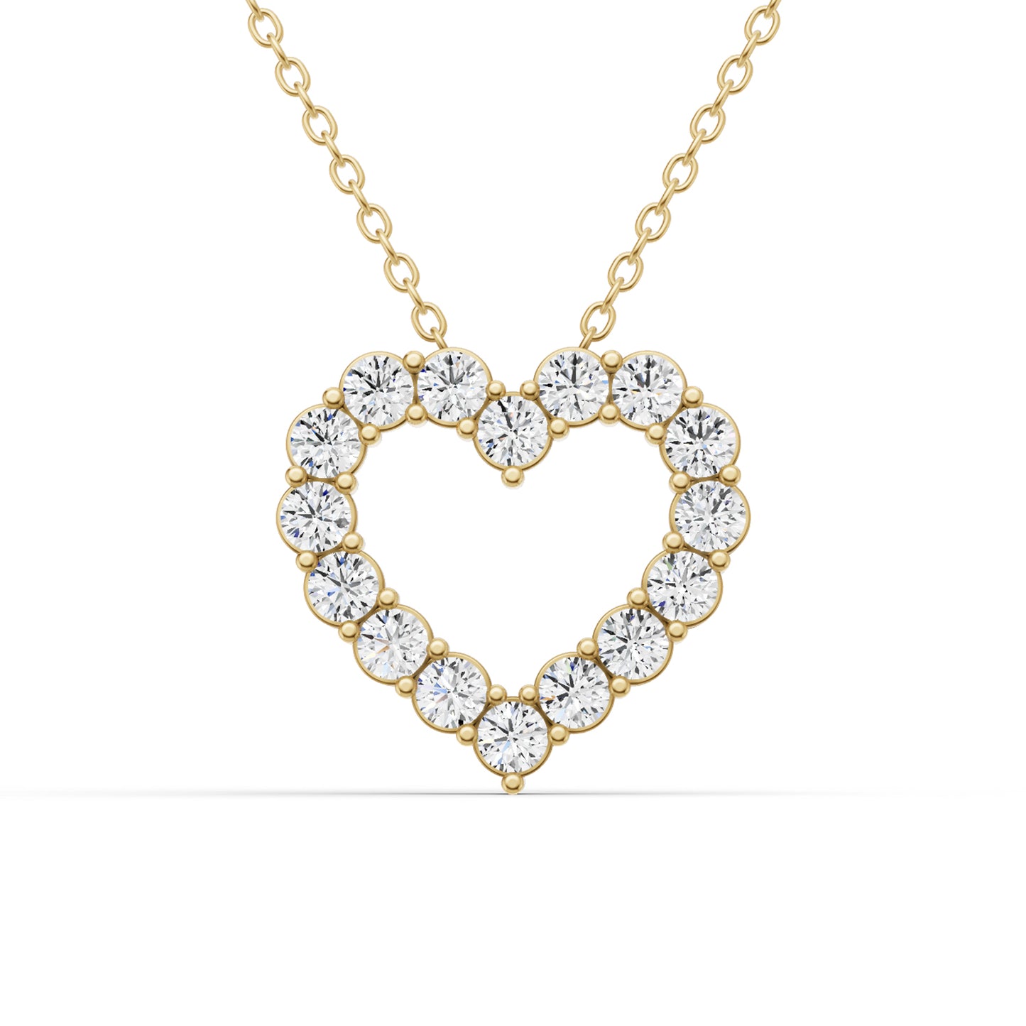 1/4 CT TW Round LG Dia. Heart shape Pendant with chain