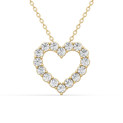 1/4 CT TW Round LG Dia. Heart shape Pendant with chain