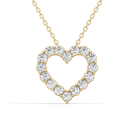 1/4 CT TW Round LG Dia. Heart shape Pendant with chain