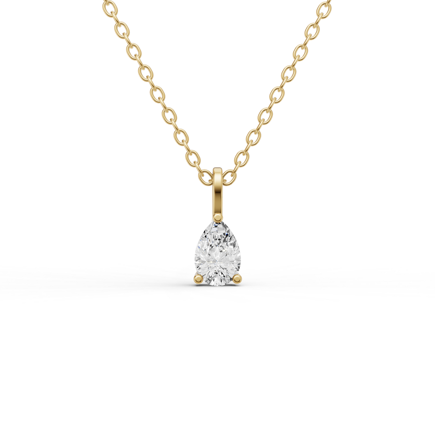Lab Grown Pear Shape Diamond Solitaire Pendant with Bail