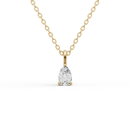 Lab Grown Pear Shape Diamond Solitaire Pendant with Bail