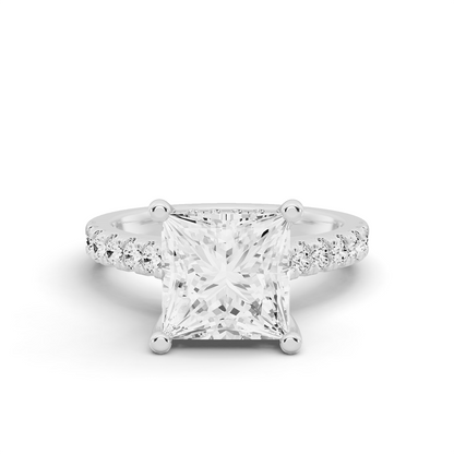 Bridal Cathedral Hidden Halo Dia on Shank PG45 - Center Princess Cut