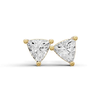 W Lab Grown Trillion Shape Diamond Solitaire Earrings with Prong Setting
