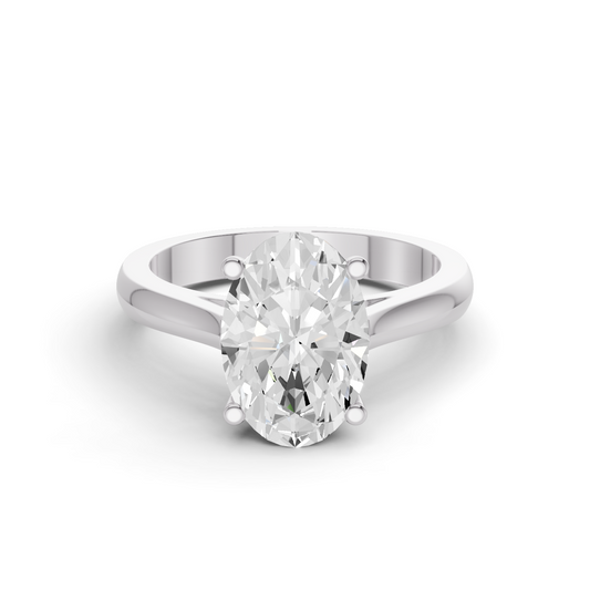 Oval Cut Cathedral Solitaire Ring