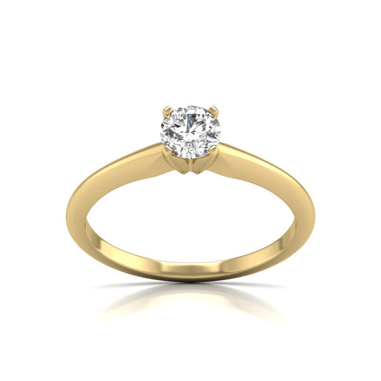 Round Shpae 4 Prong Solitaire Rings - Basket Settings