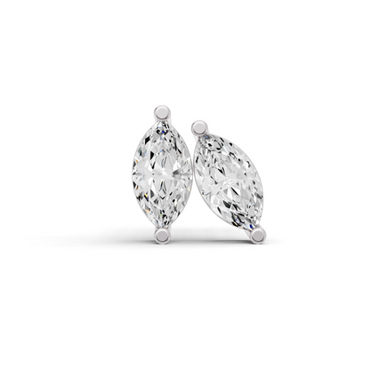 W Lab Grown Marquise Shape Diamond Solitaire Earrings with Prong Setting