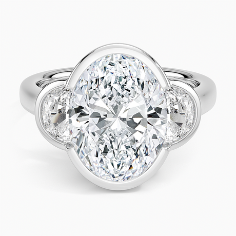 Half Moon Three Stone Bezel Diamond Ring (1/2 ct. tw.)