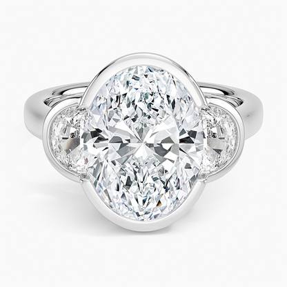 Half Moon Three Stone Bezel Diamond Ring (1/2 ct. tw.)