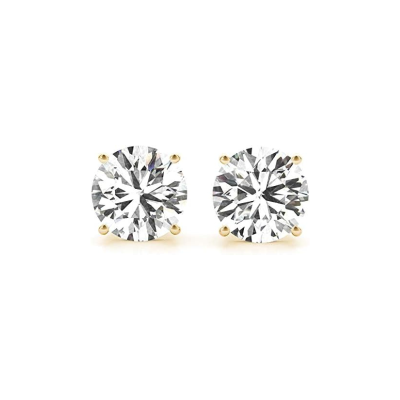 3 Ct Diamond Earrings, 14Kt Gold Lab Grown Diamond Earrings, Gold Diamond Earrings, Diamond Studs