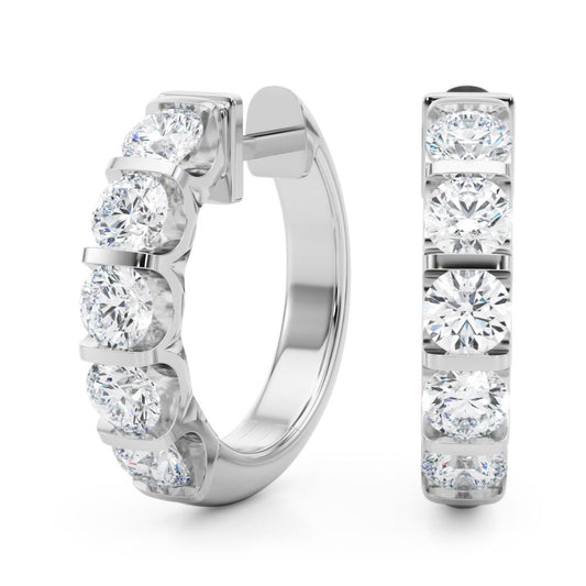 2 ct. tw. Channel Set Lab Diamond Hoop Earrings