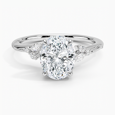 Camellia Milgrain Diamond Ring