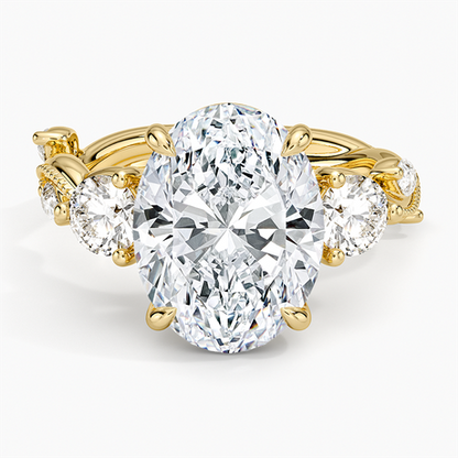 Vintage Secret Garden Three Stone Diamond Ring