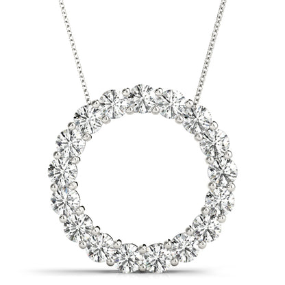 2ct, 3ct and 4ct Carat Lab Grown Diamond Circle of Life Pendant Necklace for Women / 14k White Gold Necklace / 18 Inch Chain / Spring Ring Chain