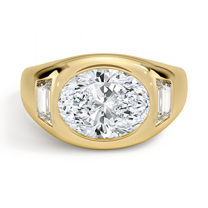 Sloane Three Stone Trapezoid Dome Diamond Ring (1/2 ct. tw.)