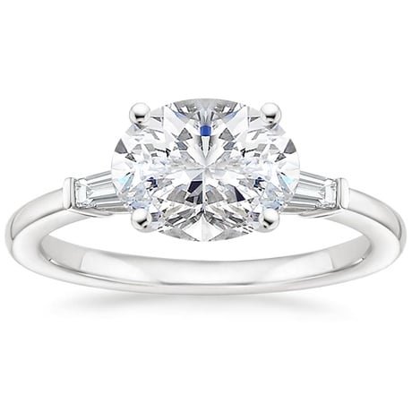 East West Tapered Baguette Diamond Ring