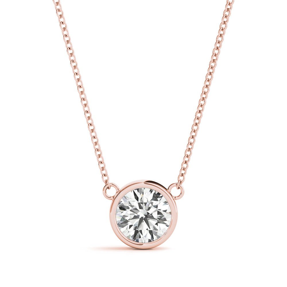 Lab-created-diamond-neckalce-new-york-bezal-setting-rose-gold