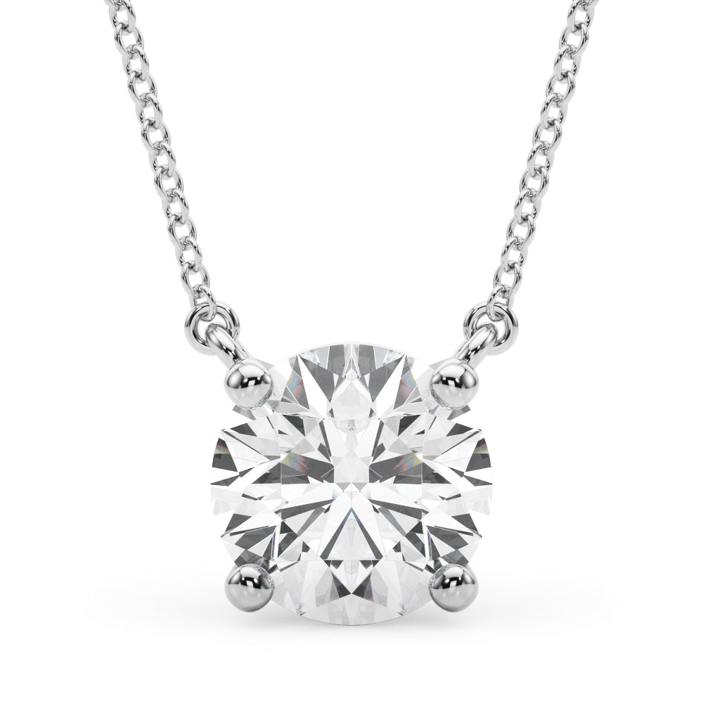  Lab Grown Diamond Solitaire Pendant in 14K Gold Necklace