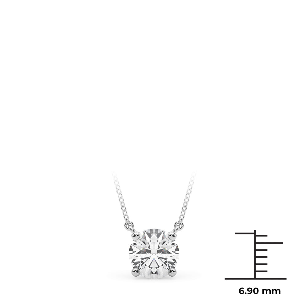  Lab Grown Diamond Solitaire Pendant in 14K Gold Necklace