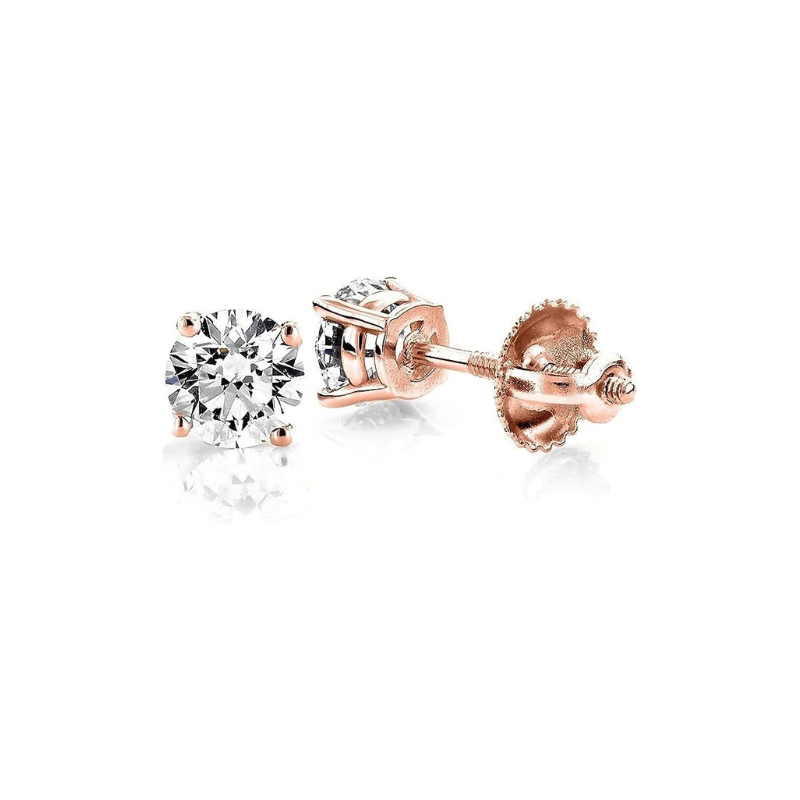 Solitaire Diamond Stud Earrings