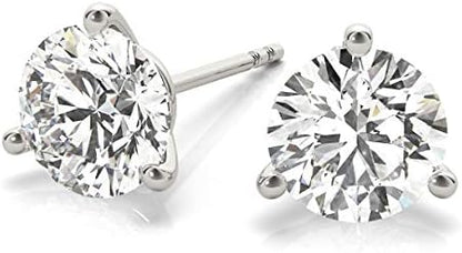 2 Carat - 6 Carat | 14K Gold | IGI Certified Lab Grown Solitaire Diamond Stud Earrings | 3 Prong Martini | Lab Grown  Round Diamonds Stud Earring for women | F-G Color, VS1-VS2 Clarity
