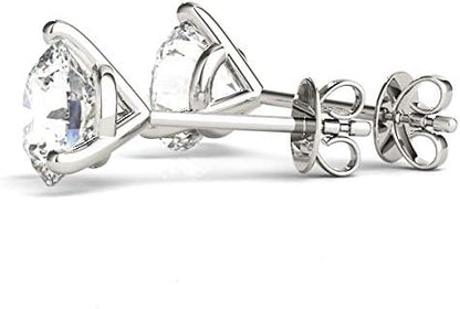 2 Carat - 6 Carat | 14K Gold | IGI Certified Lab Grown Solitaire Diamond Stud Earrings | 3 Prong Martini | Lab Grown  Round Diamonds Stud Earring for women | F-G Color, VS1-VS2 Clarity