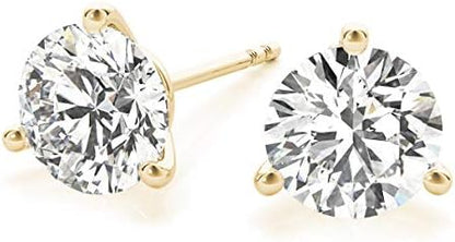 2 Carat - 6 Carat | 14K Gold | IGI Certified Lab Grown Solitaire Diamond Stud Earrings | 3 Prong Martini | Lab Grown  Round Diamonds Stud Earring for women | F-G Color, VS1-VS2 Clarity