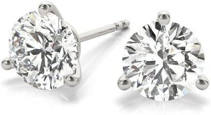 2 Carat - 6 Carat | 14K Gold | IGI Certified Lab Grown Solitaire Diamond Stud Earrings | 3 Prong Martini | Lab Grown  Round Diamonds Stud Earring for women | F-G Color, VS1-VS2 Clarity