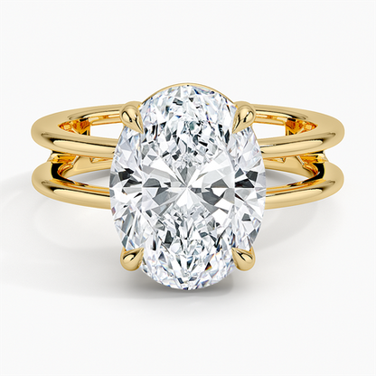 Aimee Open Double Band Solitaire Ring