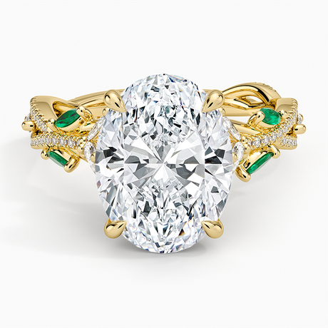Luxe Secret Garden Lab Emerald and Diamond Ring