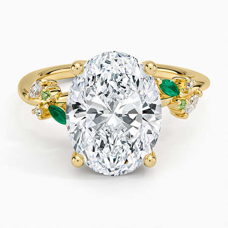 Arden Diamond Ring with Lab Emerald Accents