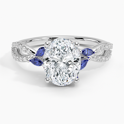 Luxe Willow Sapphire and Diamond Ring (1/8 ct. tw.)