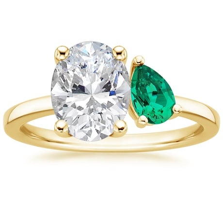 Viridian Toi et Moi Diamond Ring
