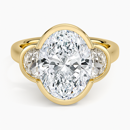 Half Moon Three Stone Bezel Diamond Ring (1/2 ct. tw.)