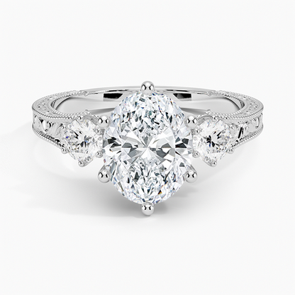 Hudson Engraved Three Stone Diamond Ring (1/3 ct. tw.)