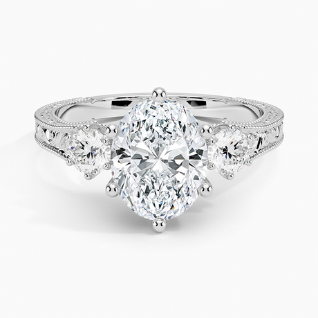 Hudson Engraved Three Stone Diamond Ring (1/3 ct. tw.)