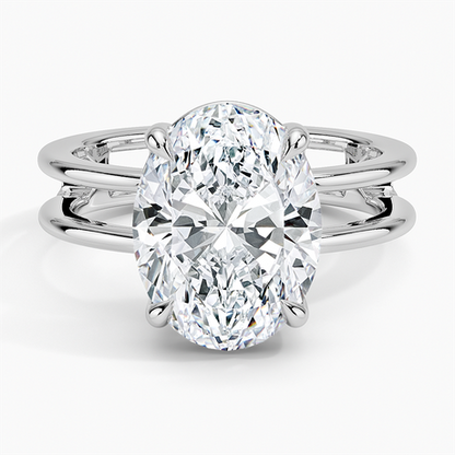 Aimee Open Double Band Solitaire Ring