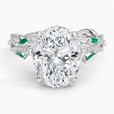 Luxe Secret Garden Lab Emerald and Diamond Ring
