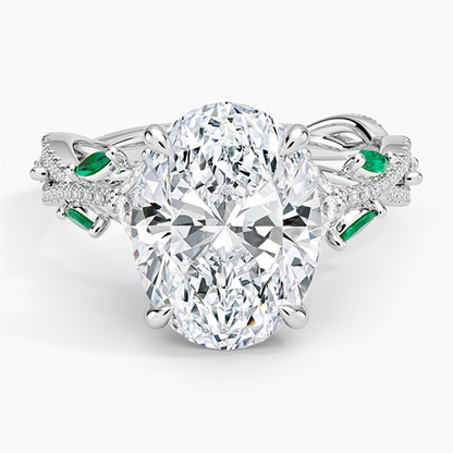 Luxe Secret Garden Lab Emerald and Diamond Ring