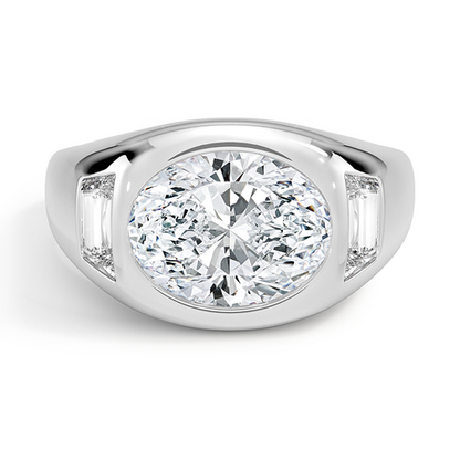 Sloane Three Stone Trapezoid Dome Diamond Ring (1/2 ct. tw.)