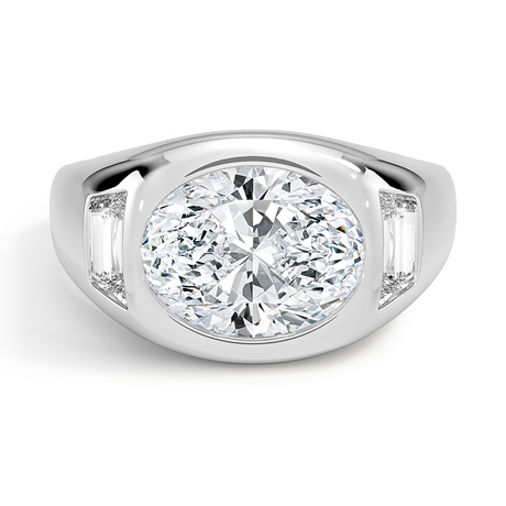 Sloane Three Stone Trapezoid Dome Diamond Ring (1/2 ct. tw.)