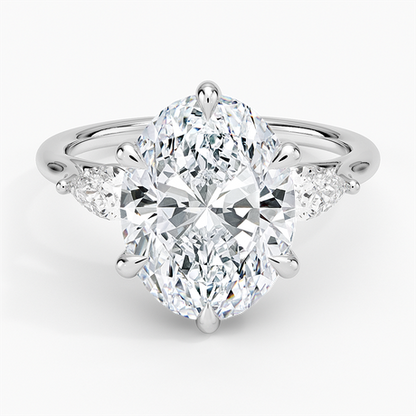 Luxe Delilah Three Stone Pear Diamond Ring