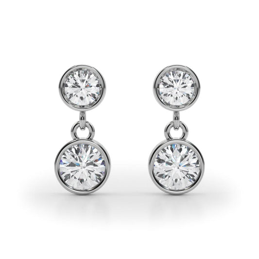 Bezel Set Lab Diamond Drop Earrings